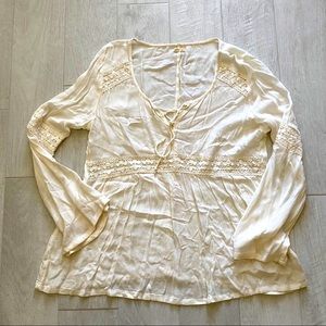 Hollister boho peasant shirt ivory white L